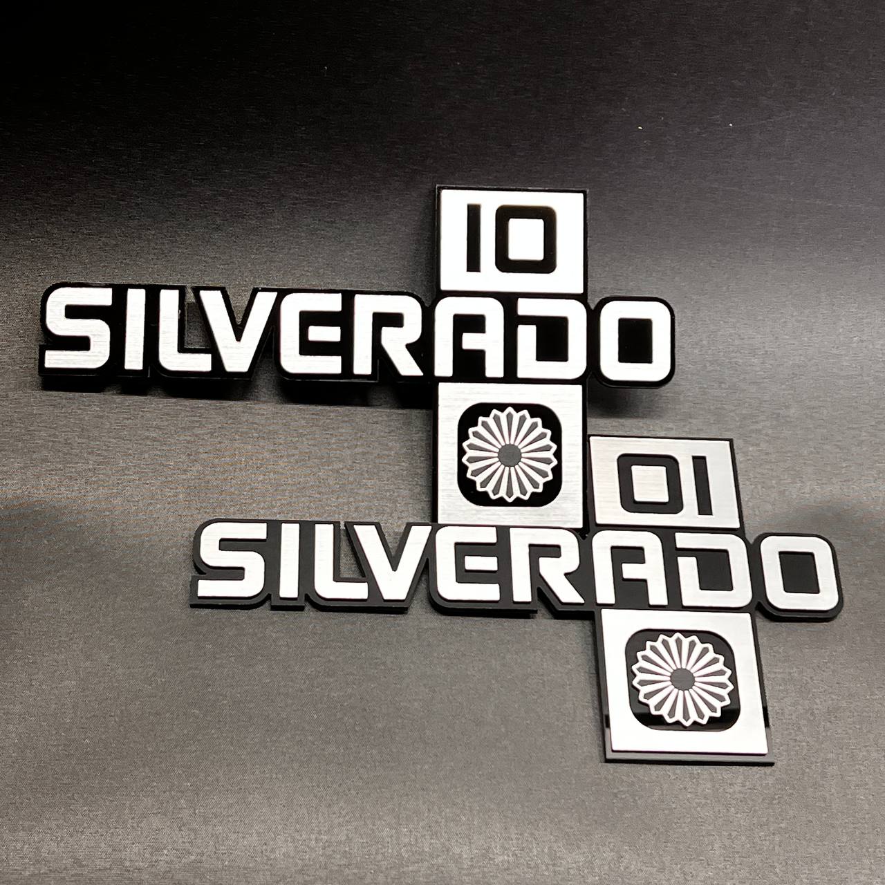 Custom number Silverado badge set for fender, tailgate, or exterior trim