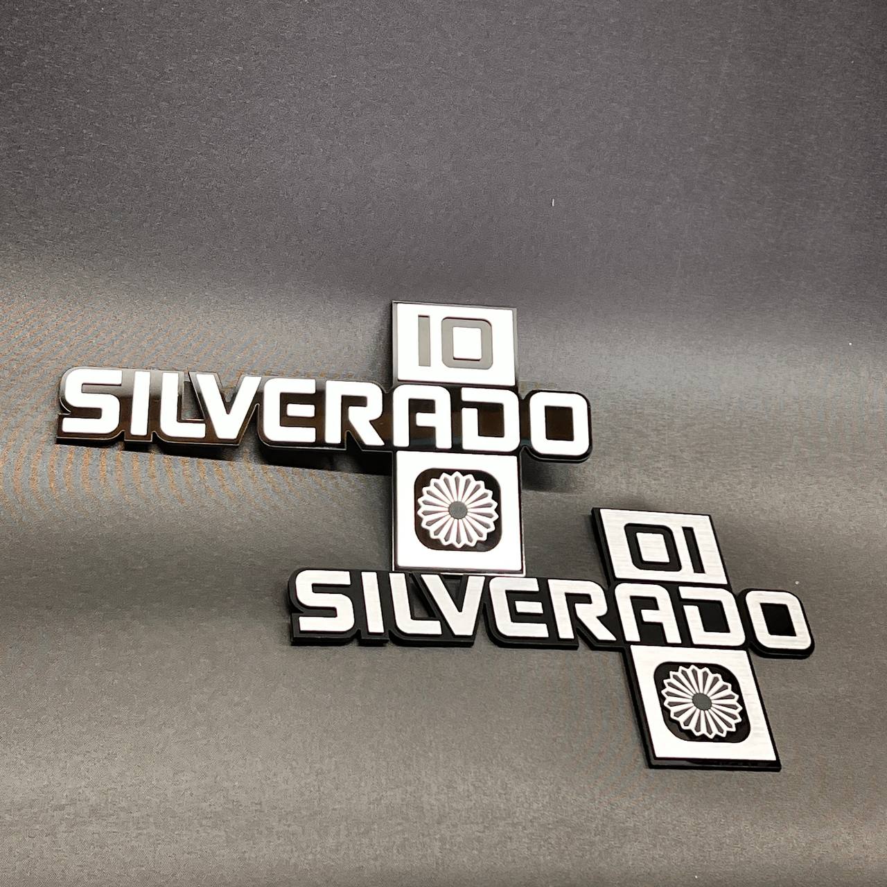 2Pc Fits 1981-87 GM Trucks Silverado "10" Fender Emblem Badge 14025451