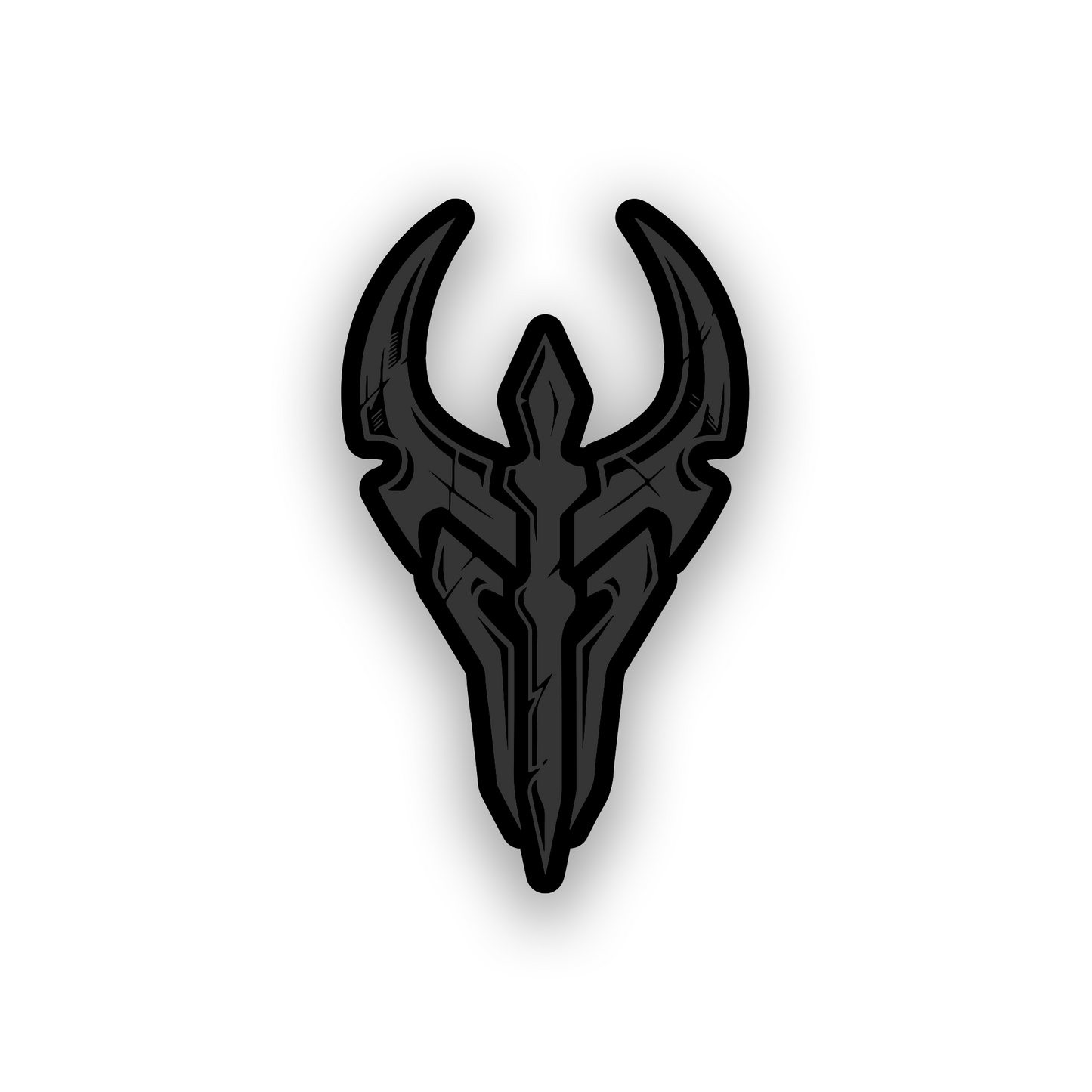 Star Wars dark side inspired automotive badge with detailed engraved mask artwork