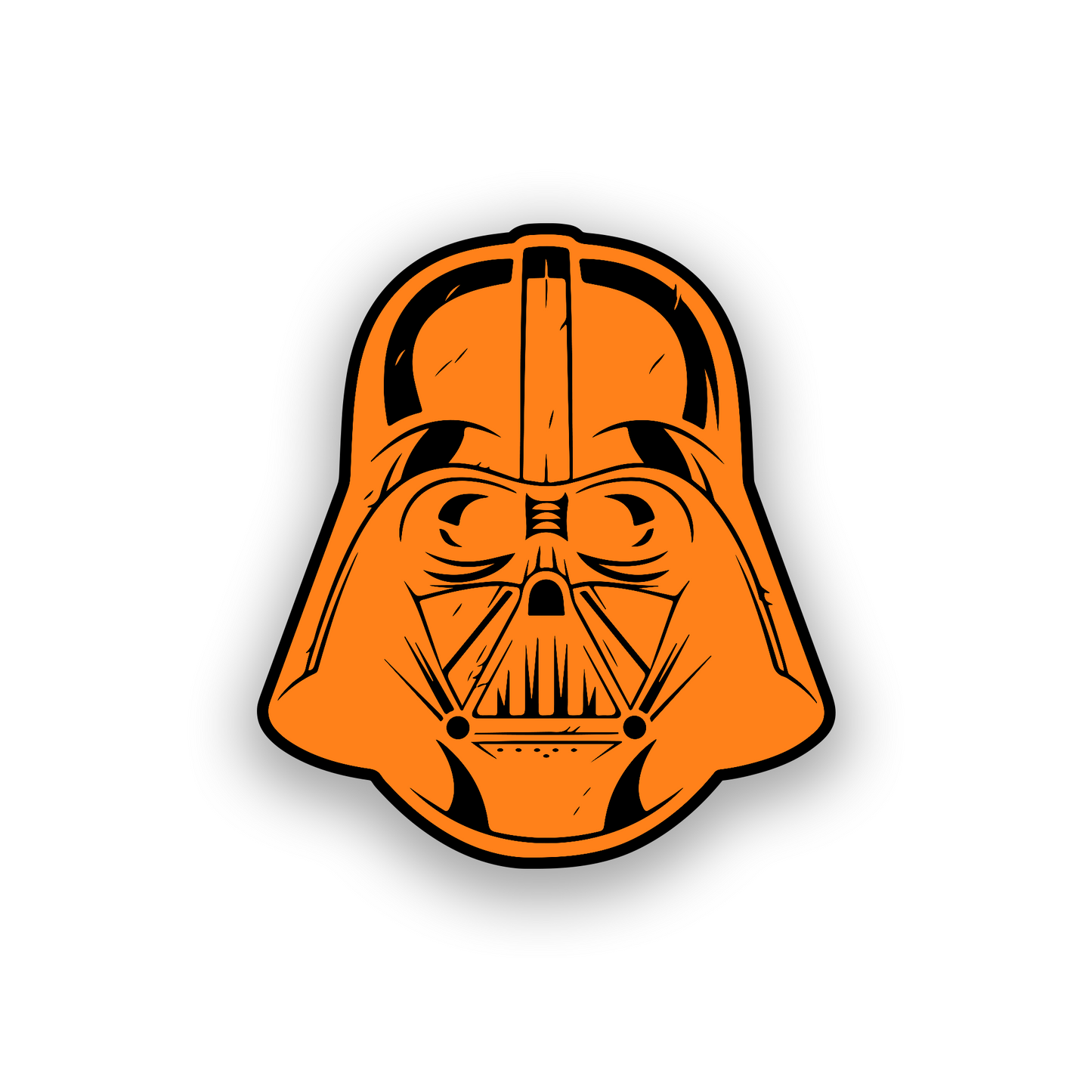 Laser engraved Sith helmet emblem with Darth Vader inspired automotive badge styling