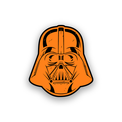 Laser engraved Sith helmet emblem with Darth Vader inspired automotive badge styling