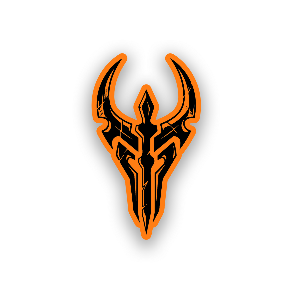 Sith helmet inspired engraved car emblem with futuristic sci fi styling
