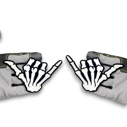 Hang loose skeleton hand auto exterior badge for car, truck, or SUV customization
