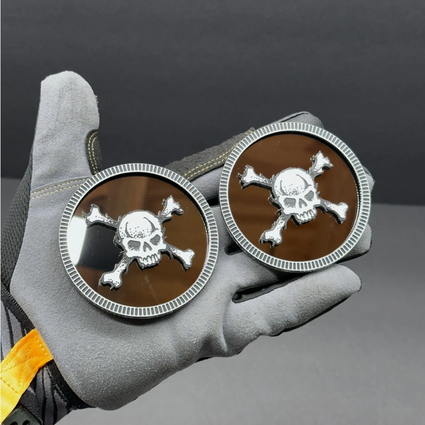 skull hood emblem gmc sierra muscle style badge