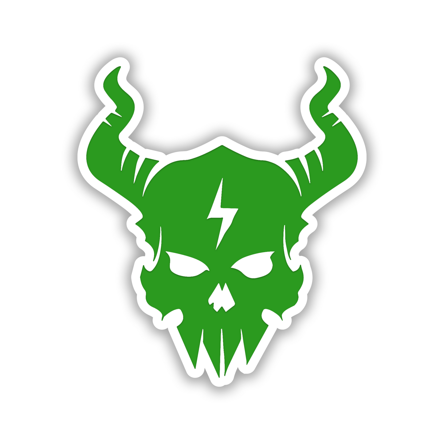 Engraved Lightbolt Skull vehicle badge for fender trunk or exterior decoration