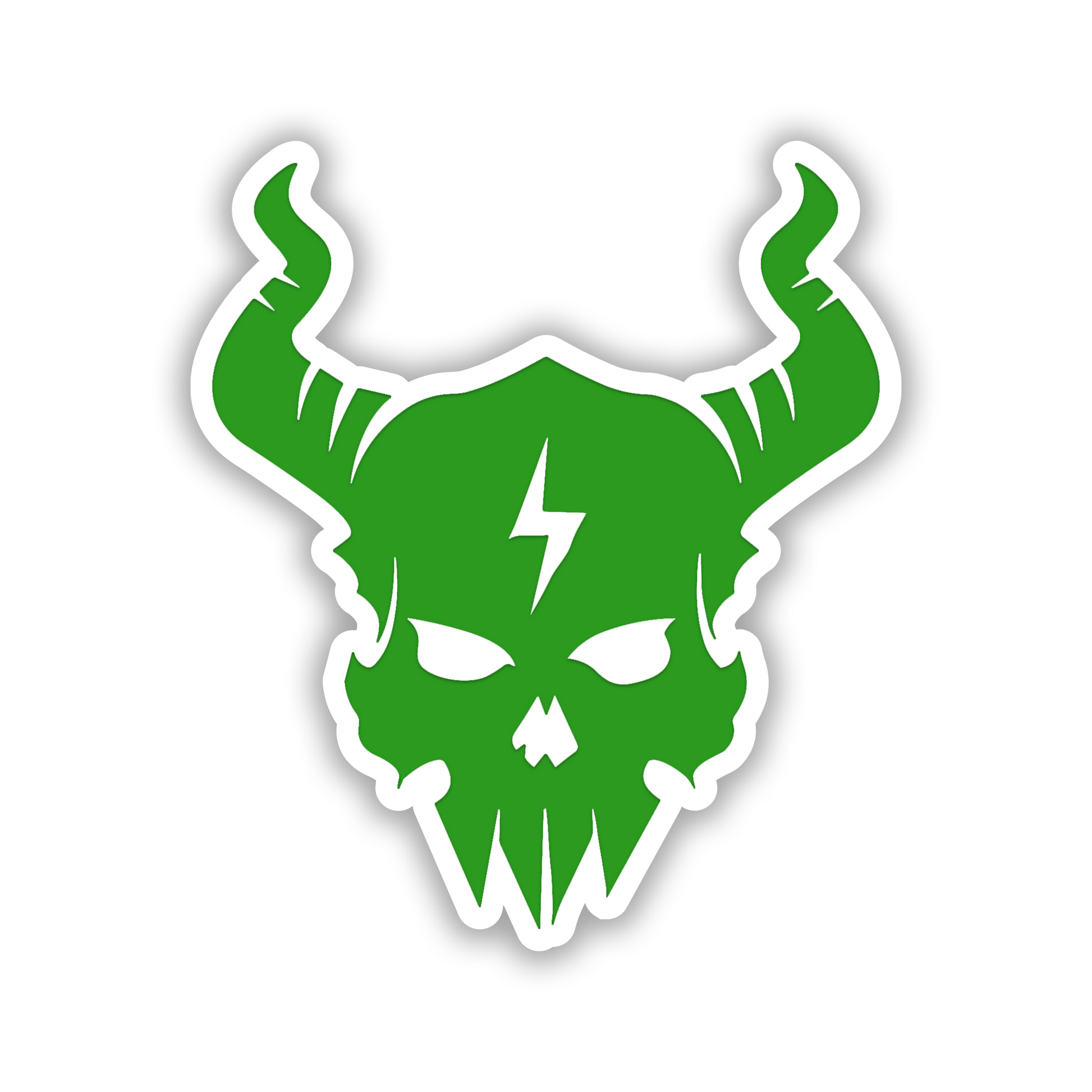 Engraved Lightbolt Skull vehicle badge for fender trunk or exterior decoration