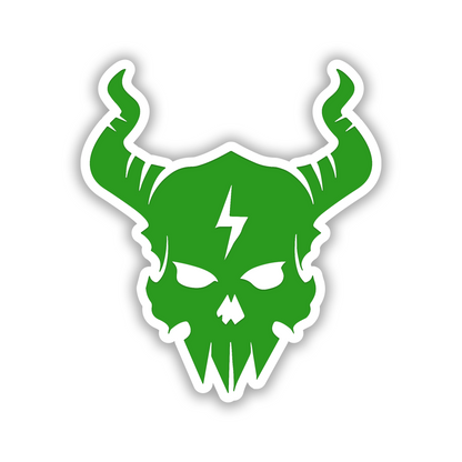 Engraved Lightbolt Skull vehicle badge for fender trunk or exterior decoration