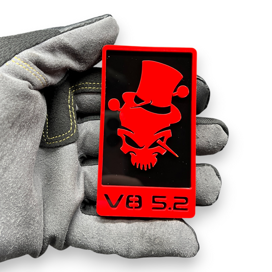 Skull V8 emblem truck performance decal bold automotive accessory