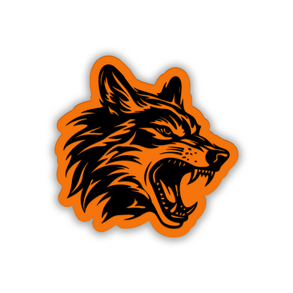 Custom wolf car badge side emblem with detailed snarling wolf graphic