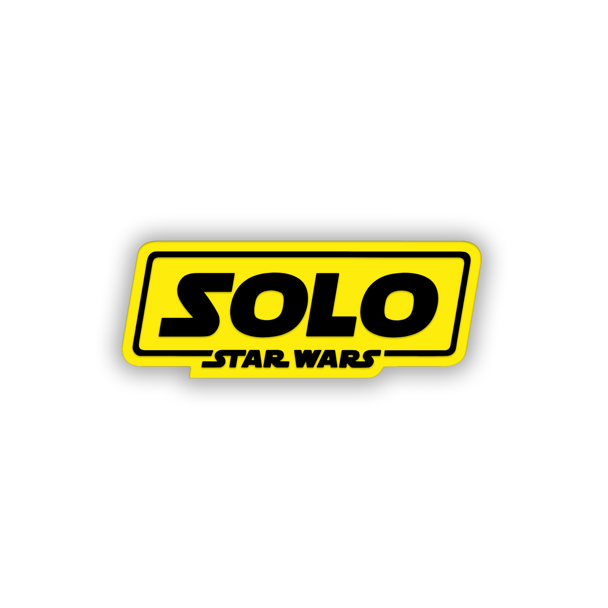 Space-themed Solo truck fender badge with black border