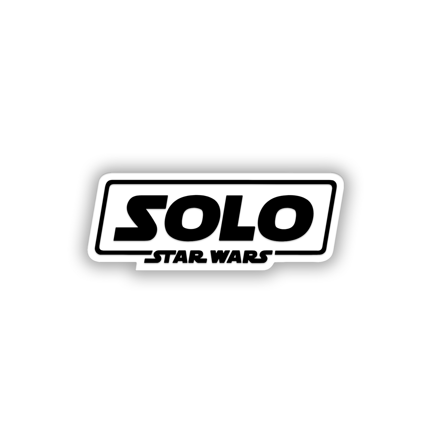 Brushed silver Solo car emblem with engraved black design