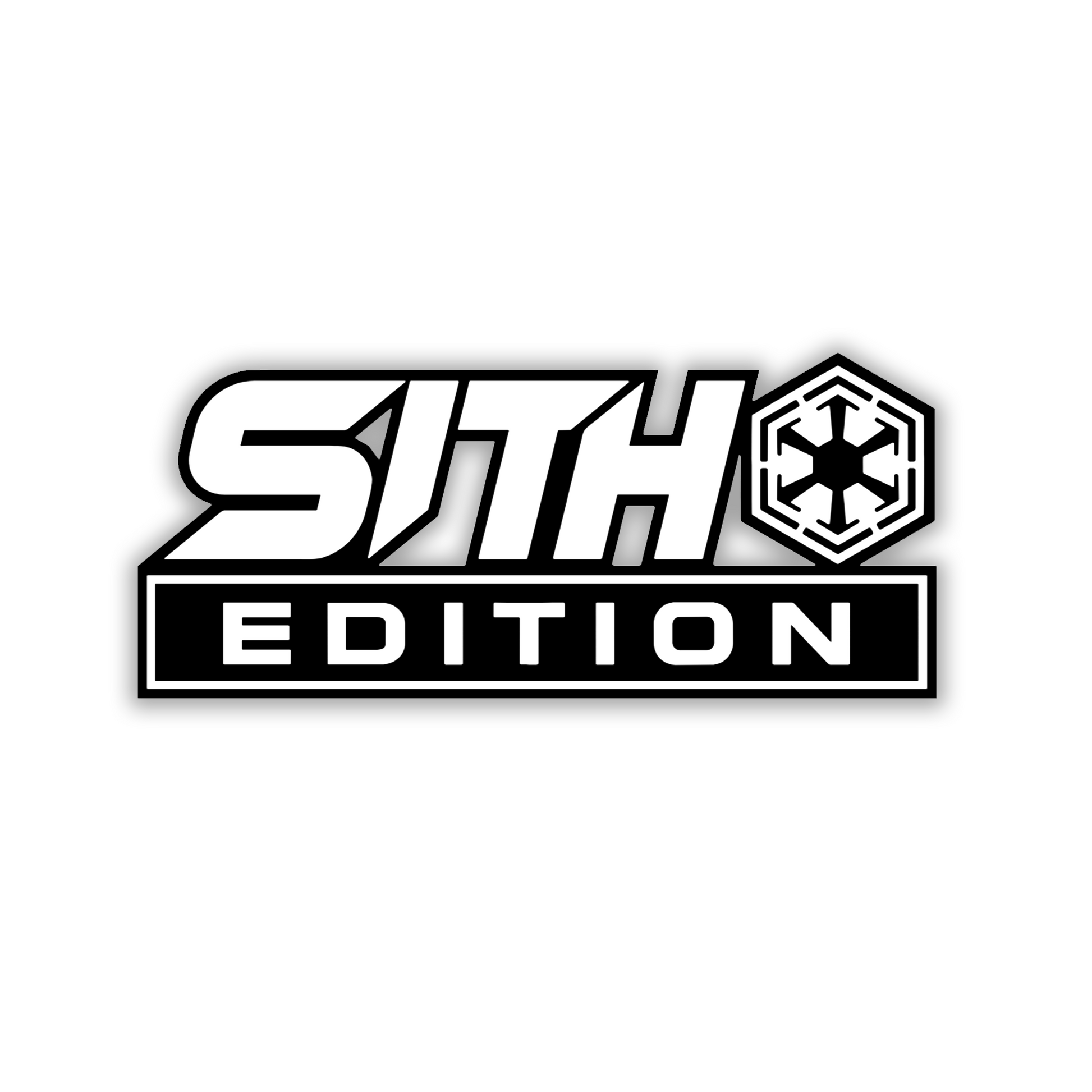 Brushed silver Solo car emblem with engraved black design
