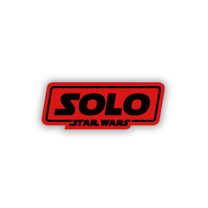 Silver and black Solo Star Wars car badge fender emblem