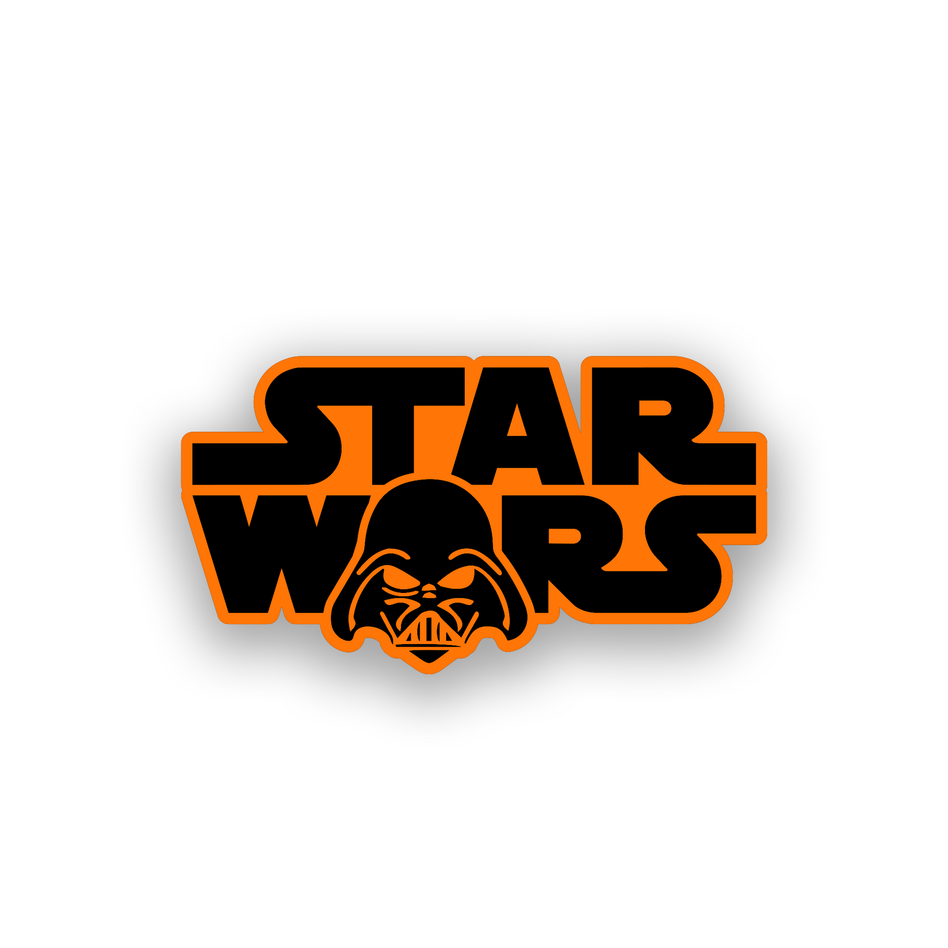 Star Wars style car badge with bold engraved futuristic emblem