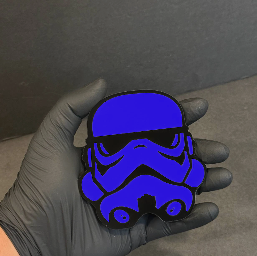 space trooper helmet badge on Ford F150 truck custom build