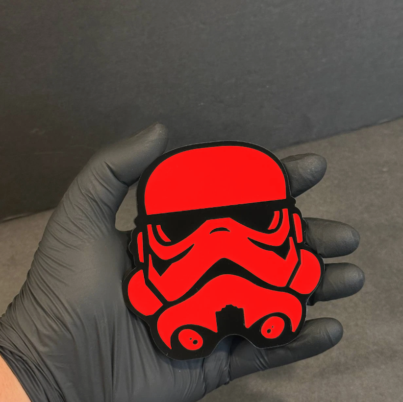 custom helmet badge on Nissan Titan SUV exterior mod