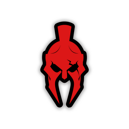 Spartan helmet car emblem badge in silver and black for vehicle exterior