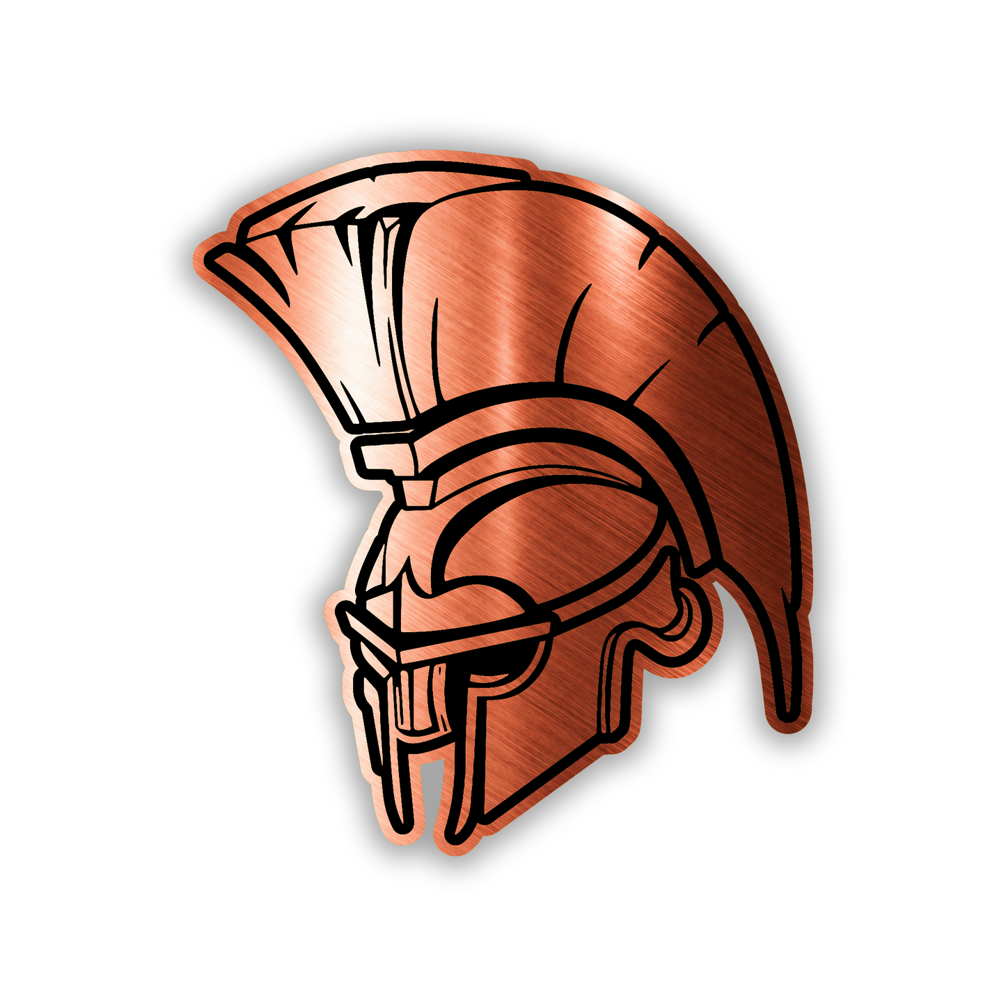 Silver Spartan helmet automotive emblem badge for cars trucks and SUVs