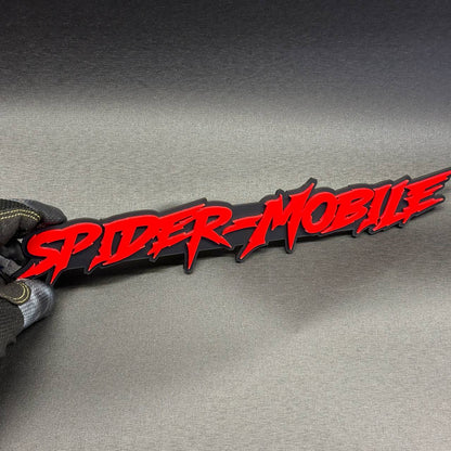 Custom SPIDER-MOBILE red and black car emblem for Toyota, Ford, Chevrolet and automotive styling