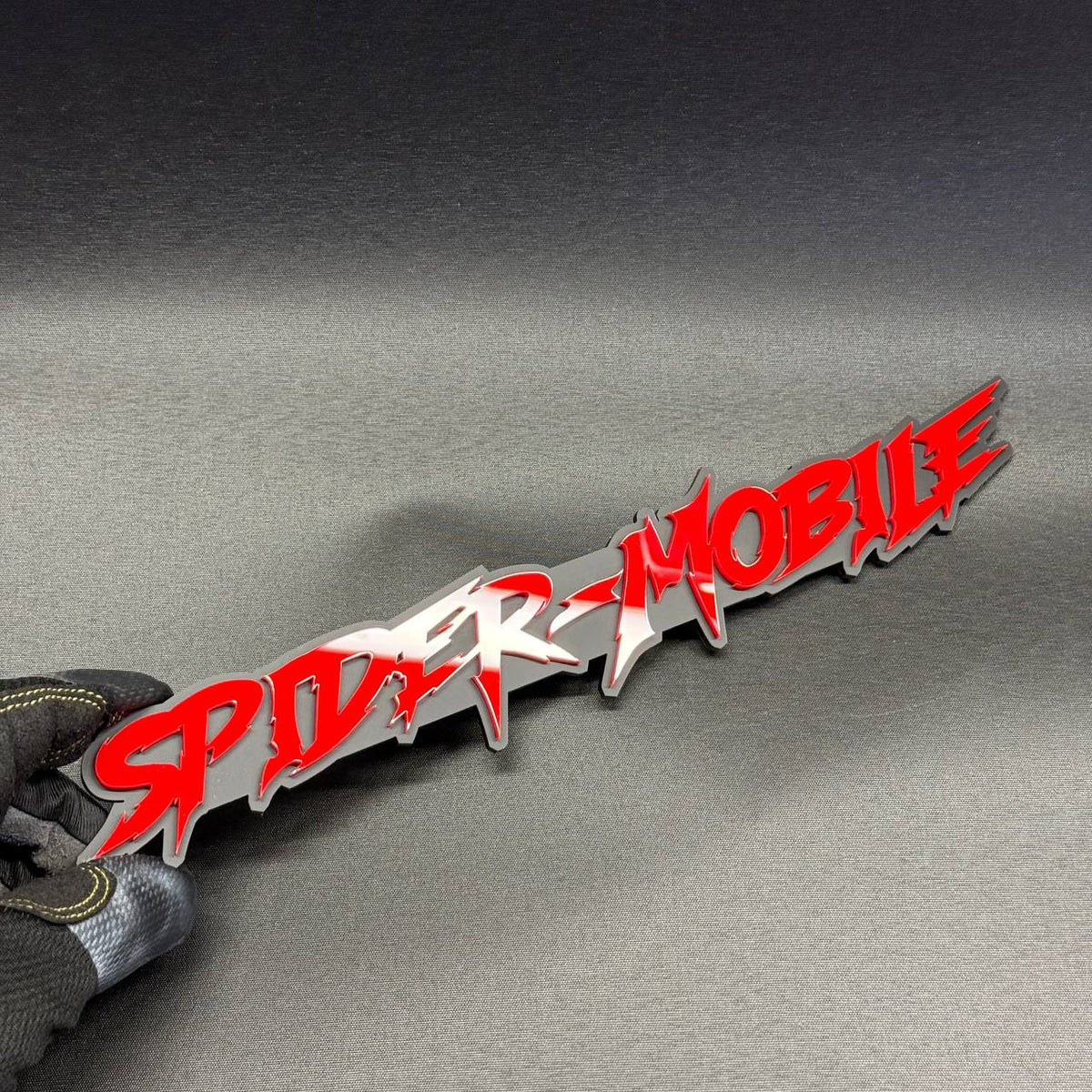 3D SPIDER-MOBILE text emblem for Jeep, RAM, Ford and custom truck exterior accessories