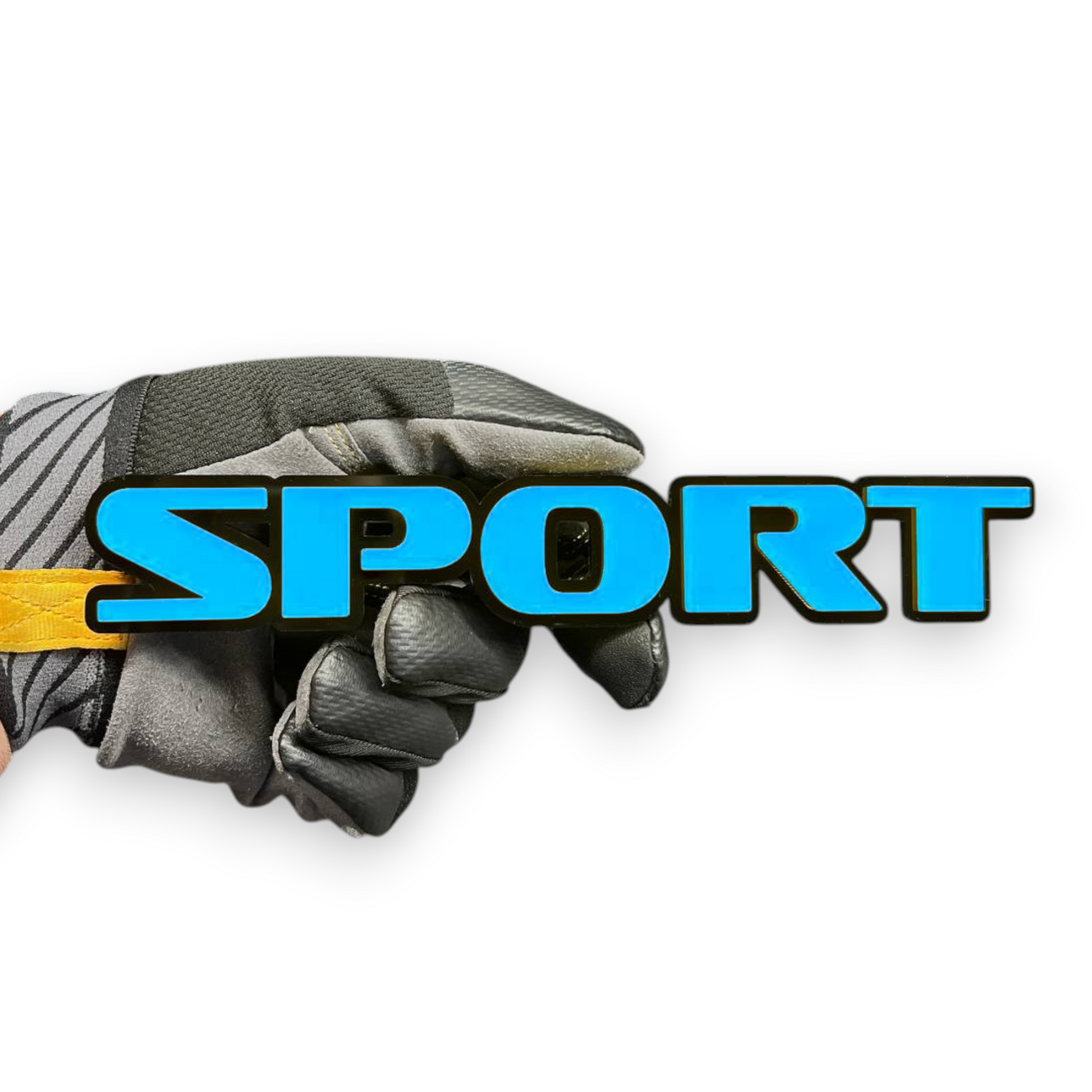 SPORT yellow black performance badge for GMC Sierra tailgate styling