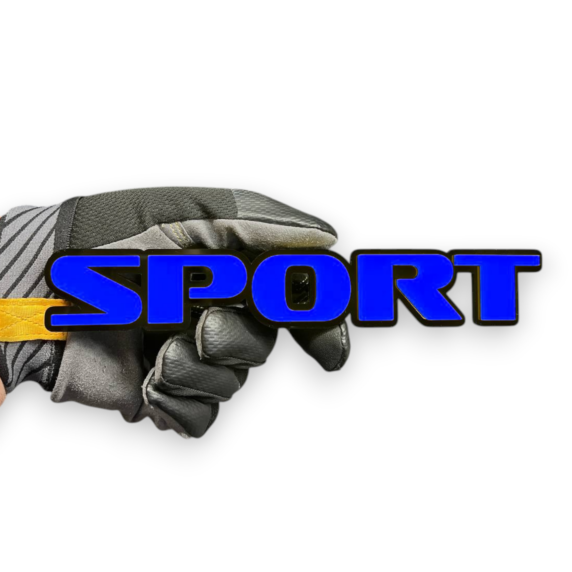 SPORT custom text badge with black outline for Tacoma offroad truck
