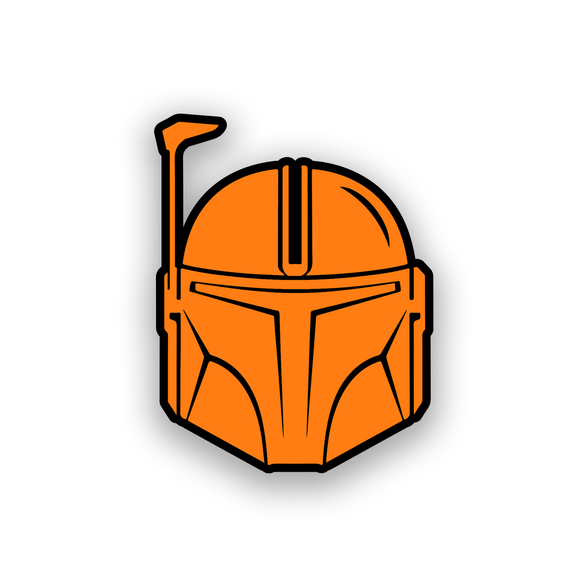Engraved Mandalorian vehicle badge for personalized car or truck styling