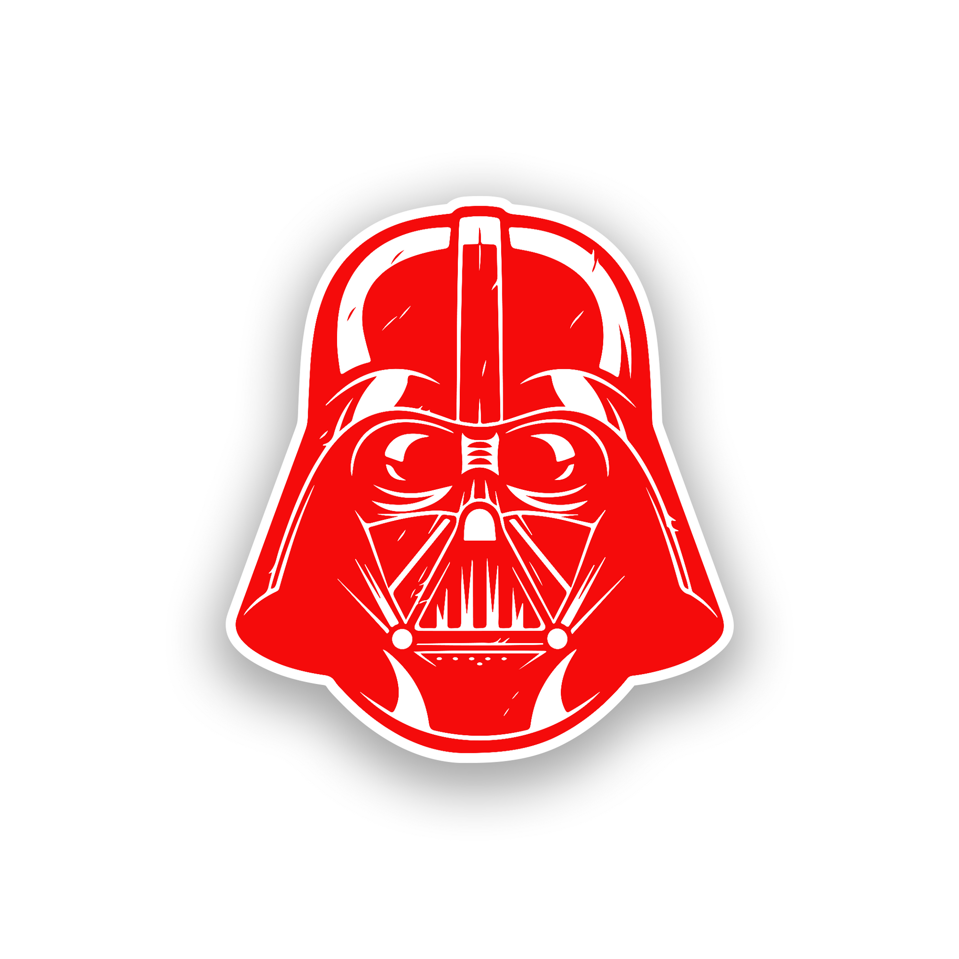 Sci fi villain helmet car emblem with detailed Darth Vader inspired engraving