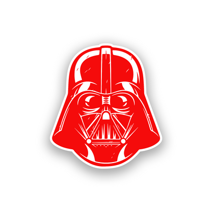 Sci fi villain helmet car emblem with detailed Darth Vader inspired engraving