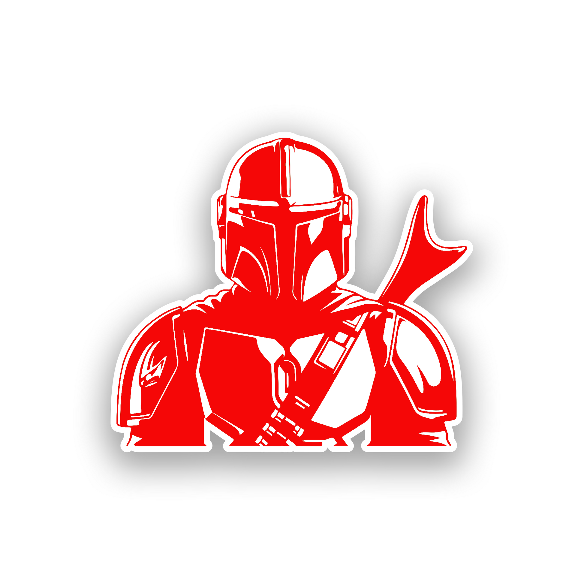 Galactic warrior car emblem featuring a detailed Din Mandalorian style helmet