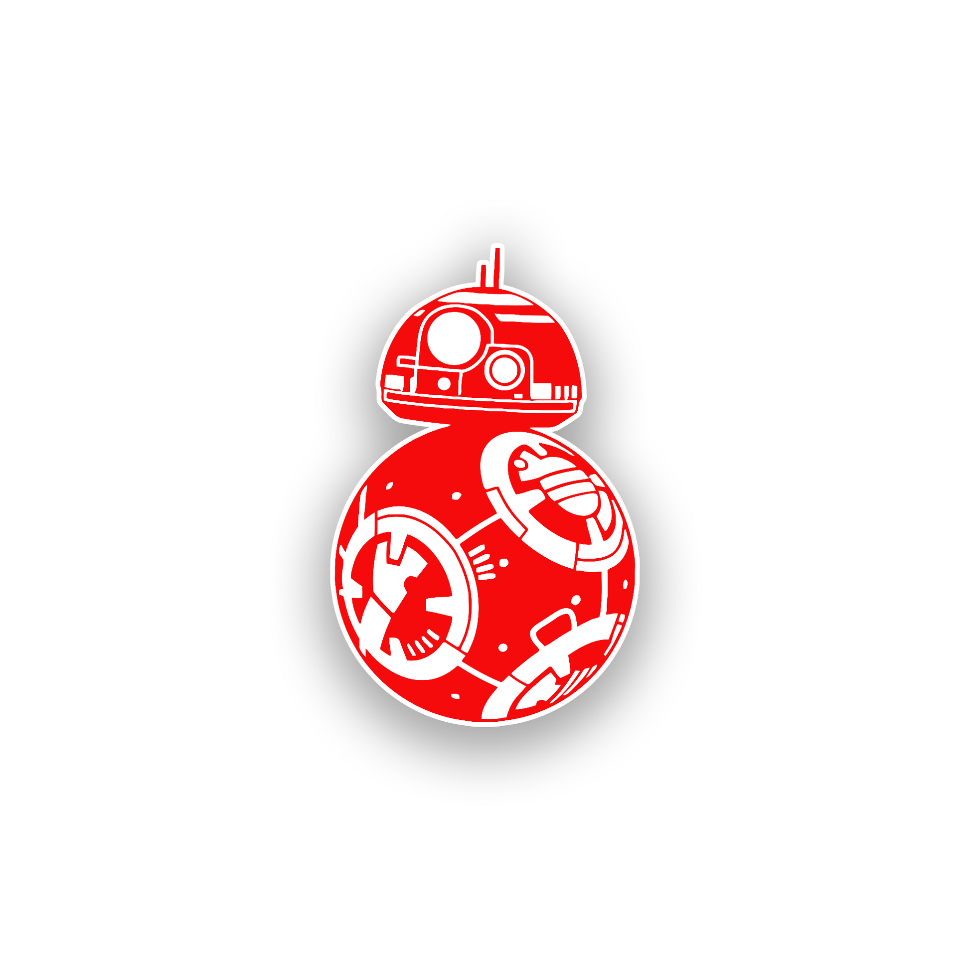 Custom space droid automotive emblem with engraved futuristic logo design