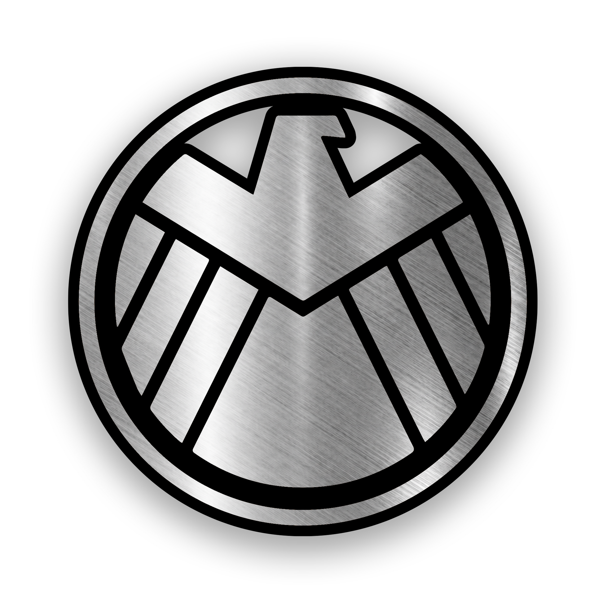 Engraved car badge inspired by Boba Fett Mandalorian crest symbol