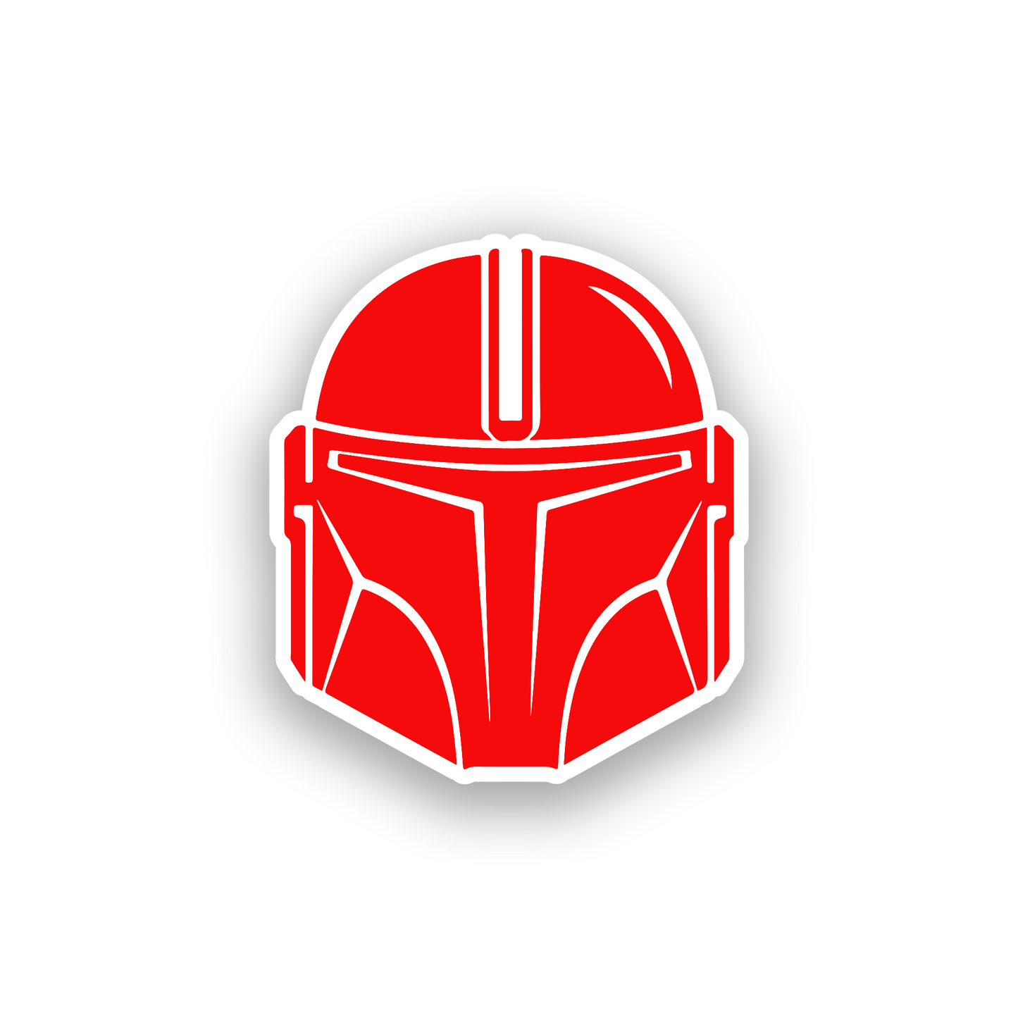 Custom Mandalorian inspired car emblem with bold engraved helmet design