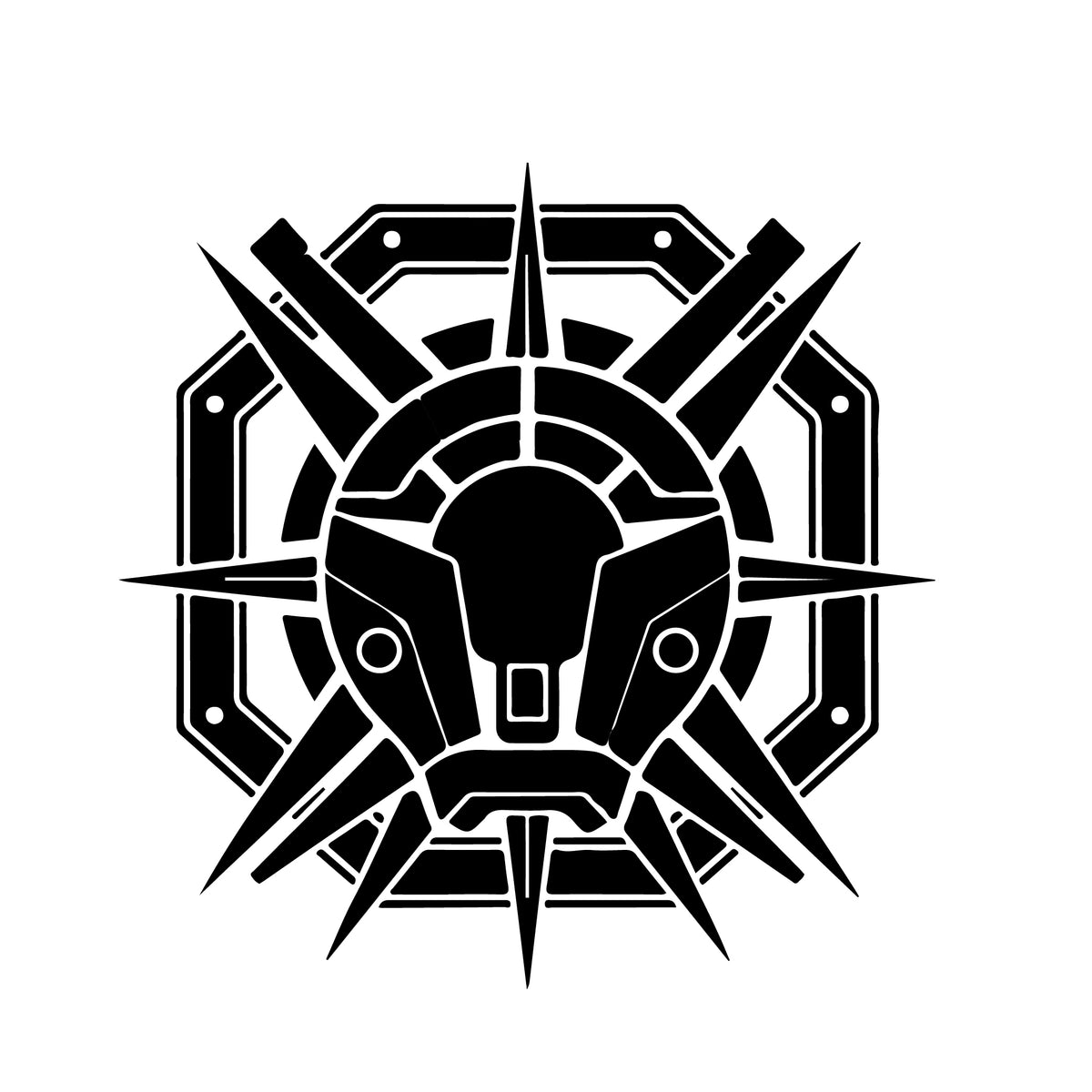 Galactic warrior automotive badge with precision engraved sci fi emblem design