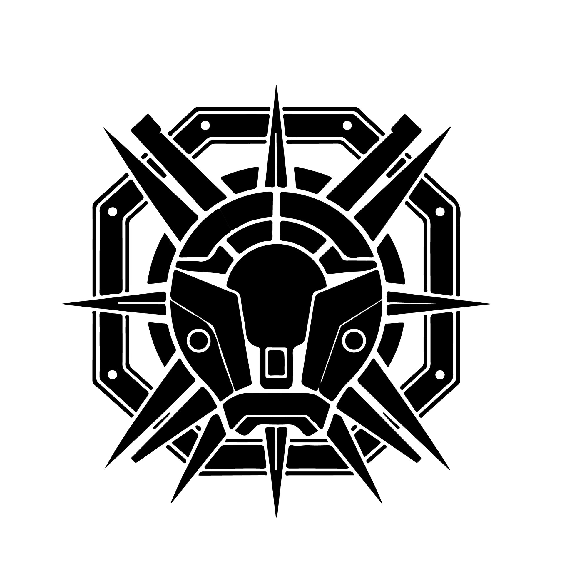 Galactic warrior automotive badge with precision engraved sci fi emblem design
