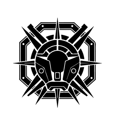 Galactic warrior automotive badge with precision engraved sci fi emblem design