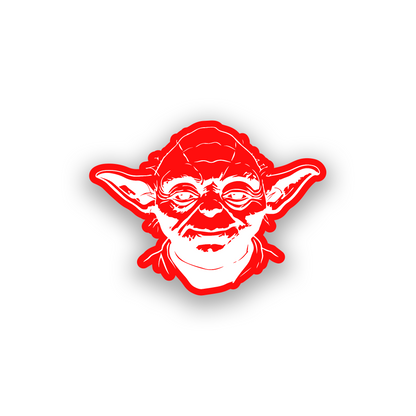Engraved Yoda inspired vehicle badge for personalized car or truck styling