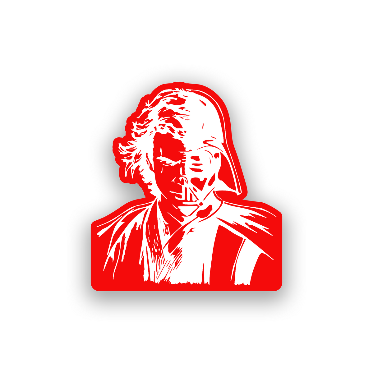 Jedi warrior inspired car badge with clean engraved Luke style artwork