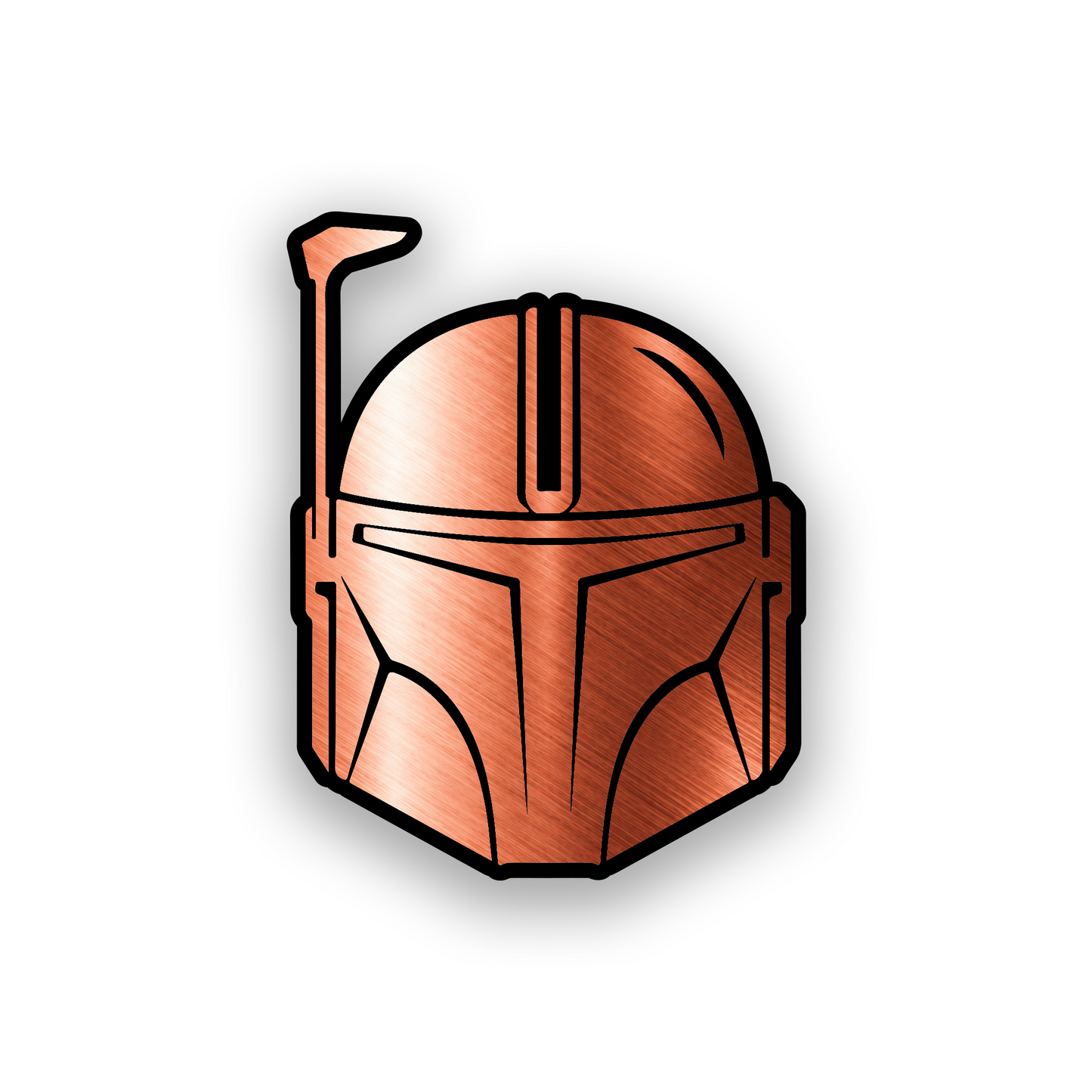 Star Wars inspired car emblem featuring a detailed Boba Fett style helmet design