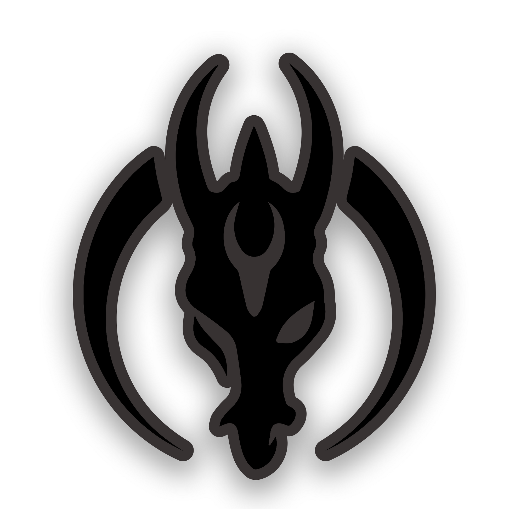 Custom Mandalorian Mercs inspired car emblem with bold engraved design