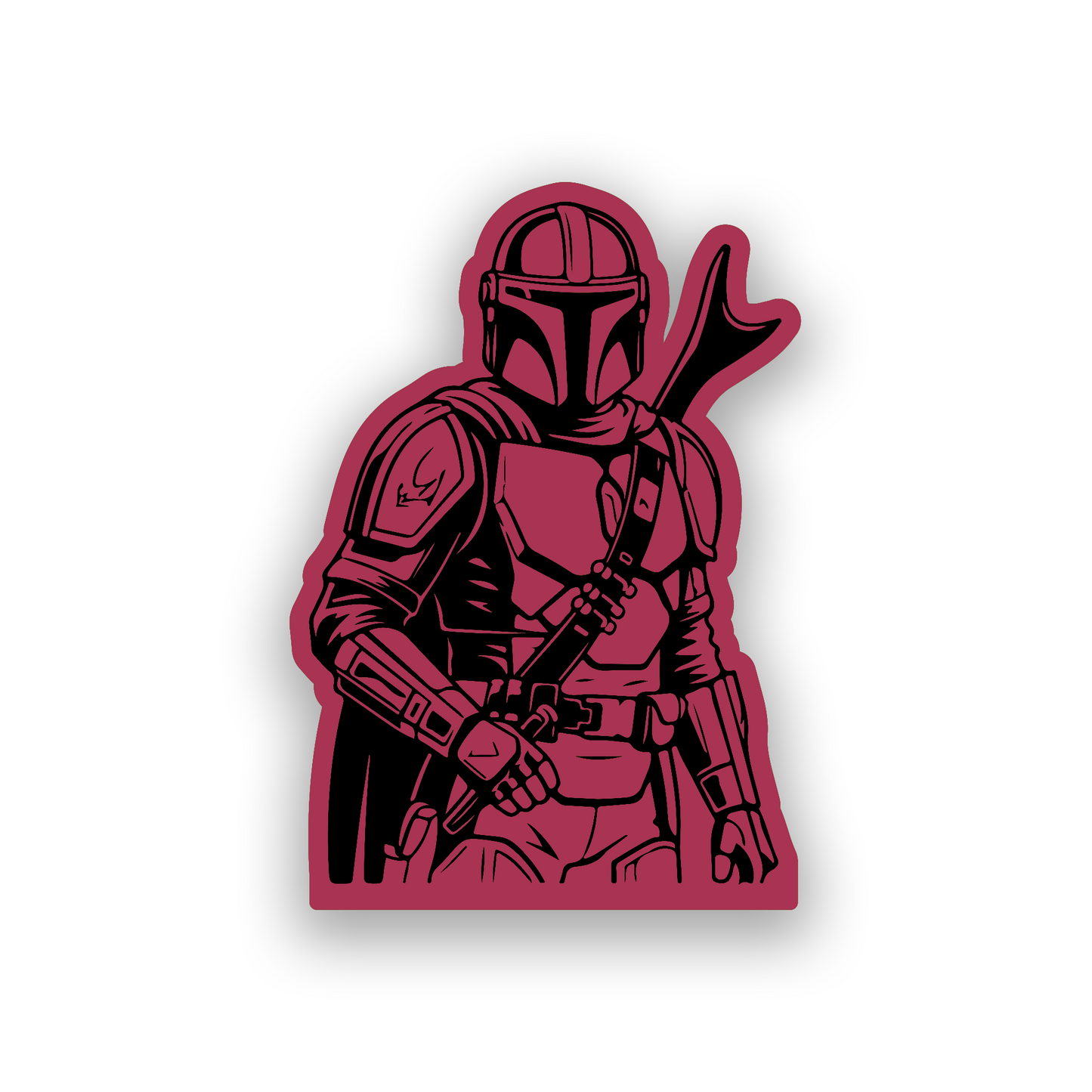 Galactic warrior armor car emblem with detailed Mandalorian inspired engraving