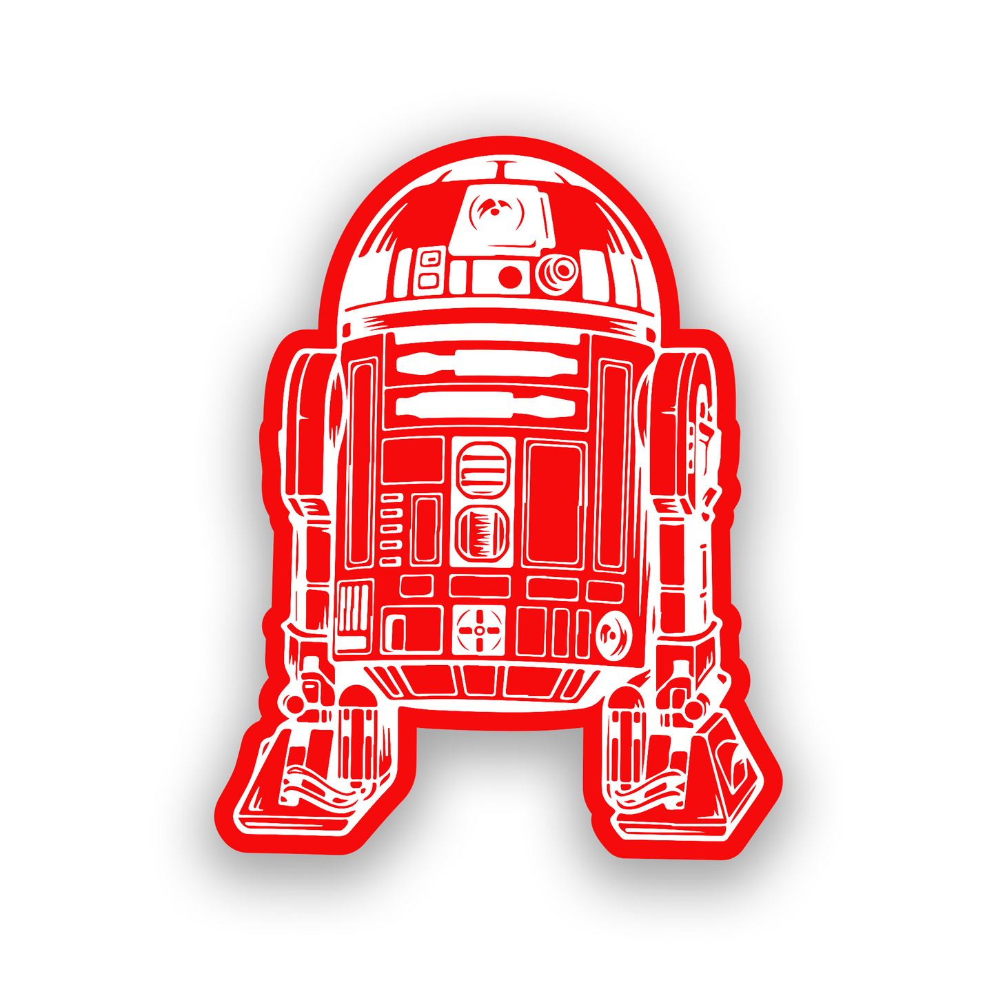 Engraved R2-D2 automotive badge for personalized car exterior styling