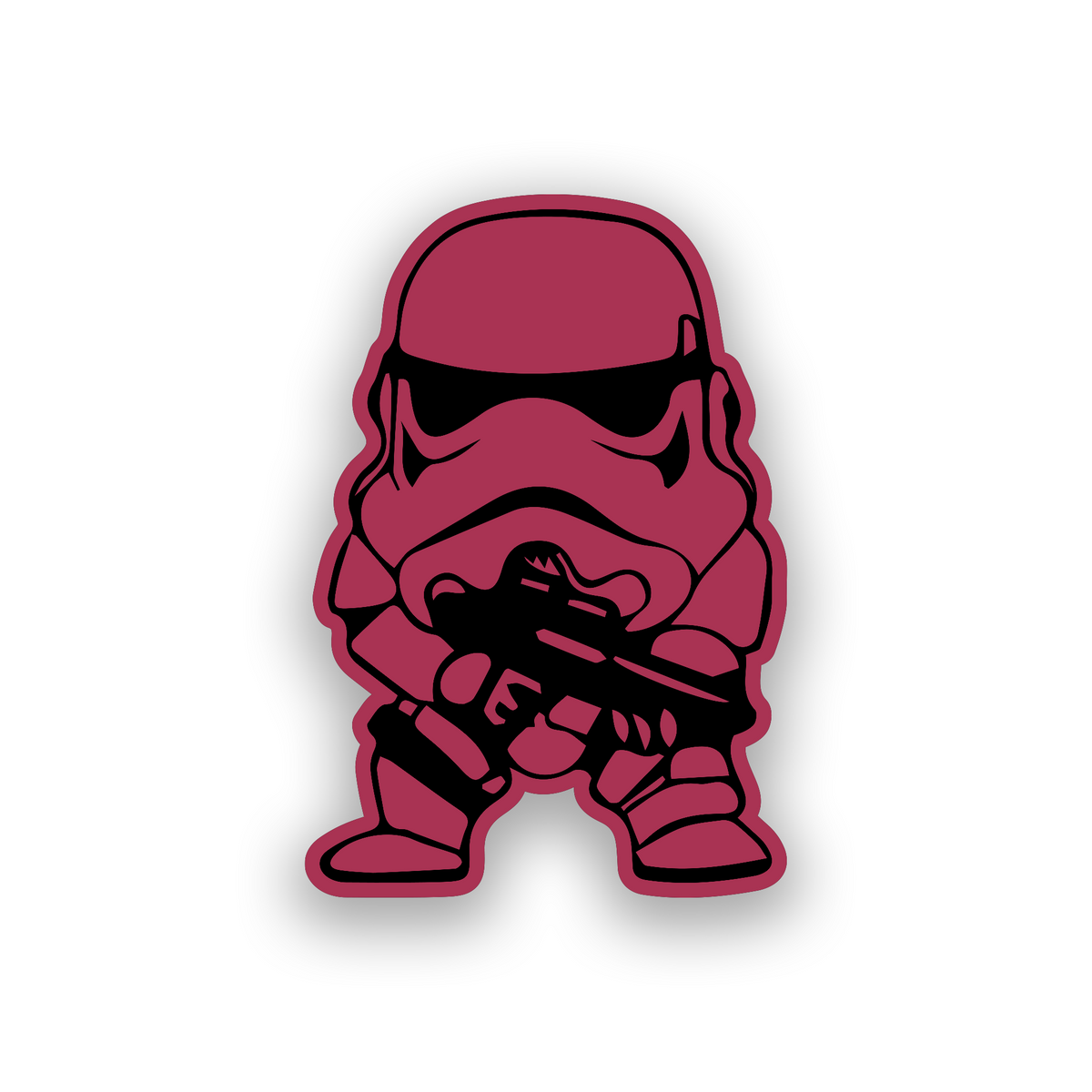 Laser engraved Stormtrooper inspired badge for custom vehicle exterior styling
