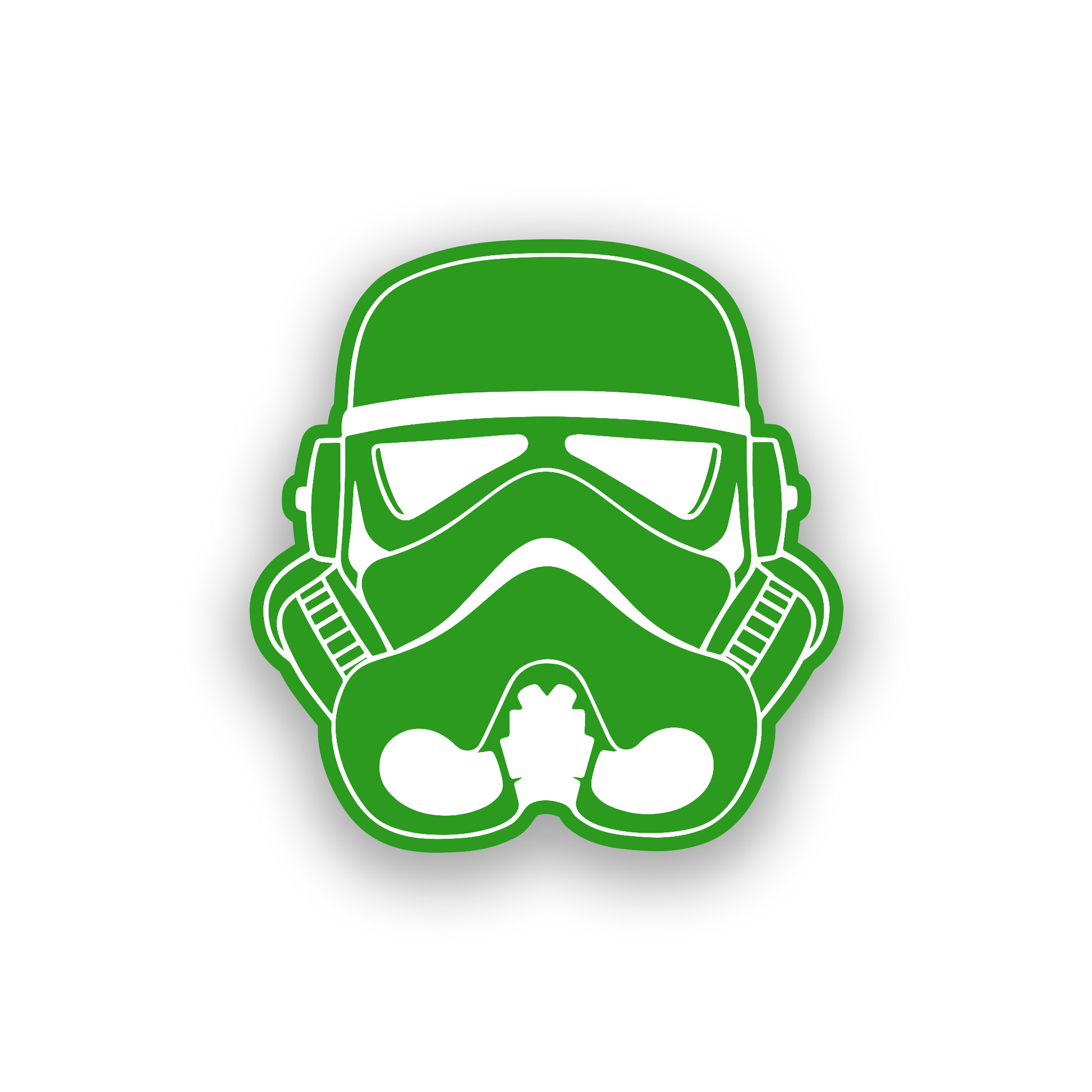 Custom space warrior car badge with strong engraved helmet inspired symbol
