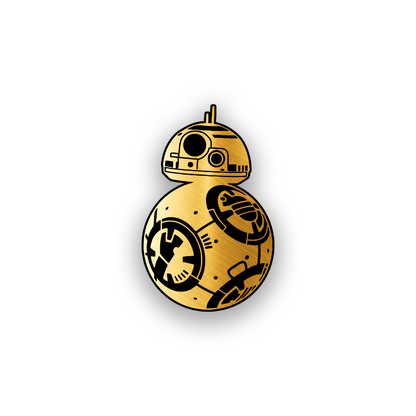 Custom engraved car emblem with futuristic droid inspired artwork