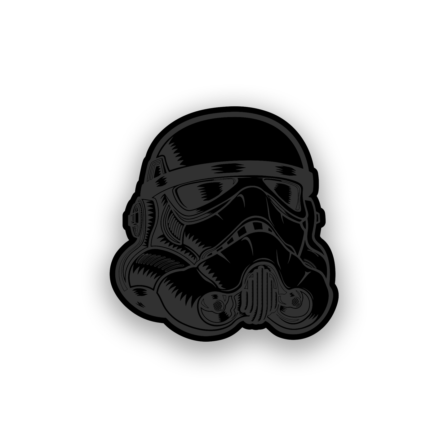 Custom galactic trooper car badge with precision engraved helmet emblem