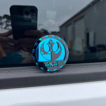 Rebel logo jeep tailgate badge decal performance styling