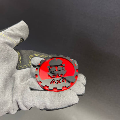 skull 4x4 badge nissan frontier truck rugged styling emblem