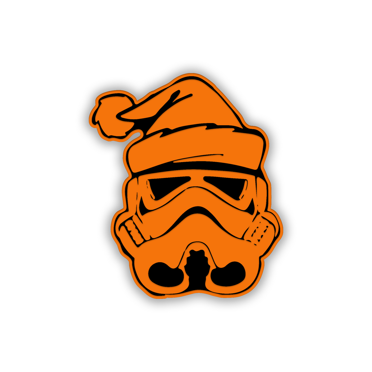 Stormtrooper Santa fender emblem with brushed silver engraved finish