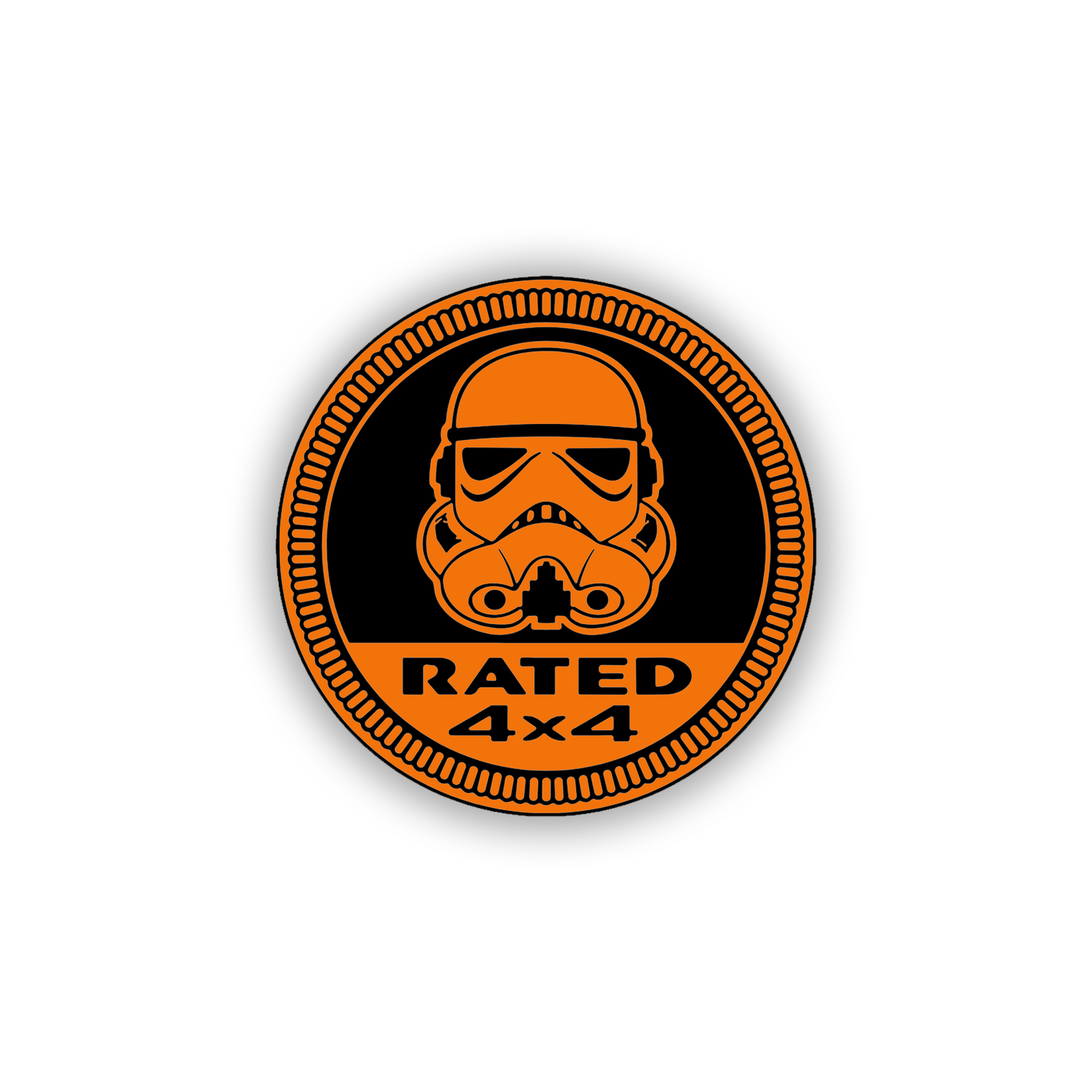 Rated 4x4 Car Badge Fender Emblem in silver and black